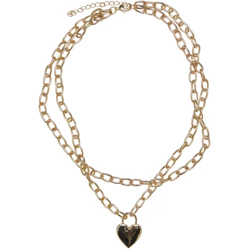 Urban Classics Accessoires Heart Padlock Necklace gold