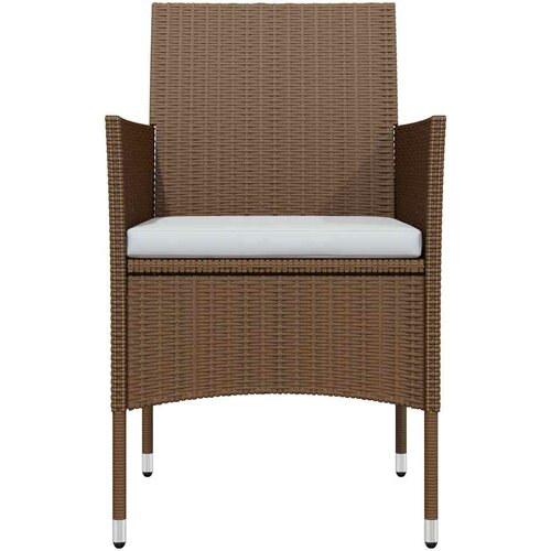  5-dijelni vrtni blagovaonski set s jastucima smeđe-crni Smeđa Dužina stola 80 cm Slike
