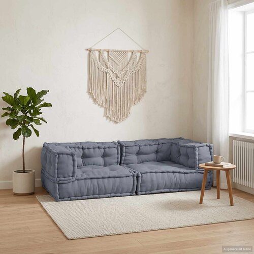  Modularna sofa 3 pcs Siva 140 x 70 x 36 cm Tkanina Slike
