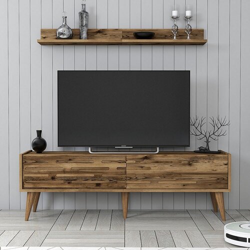HANNAH HOME TV ormarić s policama Valensiya 140, 140 cm, Smeđa Cene