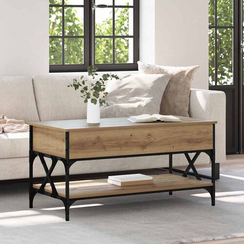 VidaXL Klubska miza Umetni hrast 100 x 50 x 50 cm Konstruiran les Slike