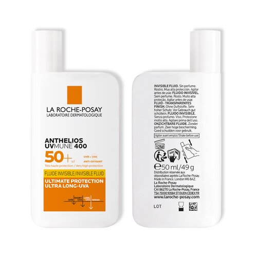 La Roche Posay anthelios UVMUNE 400 Invisible Fluid SPF50+ fluid z visoko uv za&amp;scaron;čito za za&amp;scaron;čito obraza pred soncem 50 ml za ženske Slike