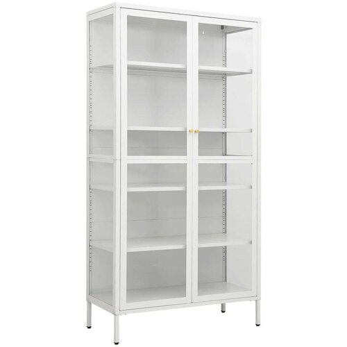 VidaXL Razstavna omarica bela 90x40x180 cm jeklo in kaljeno steklo Slike
