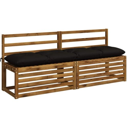  Jastučići za klupe VIANEN 2 kom. 100% poliester Crna - Crna 160 x 40 x 12 cm Slike