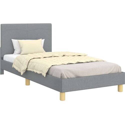  Krevet za djecu s uzglavljem Svijetlo siva 90 x 190 cm tkanina Slike