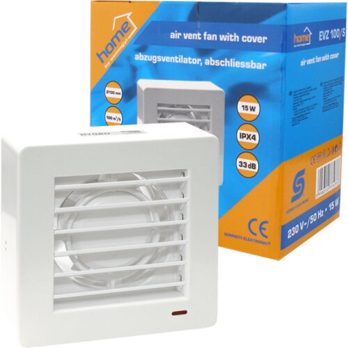 Home Aspirator ugradbeni za ventilaciju 150x150mm - EVZ 100/S, Bijeli Slike