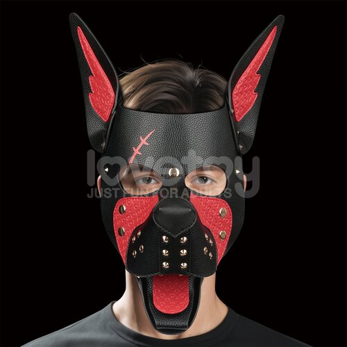 Lovetoy Rebellion Reign Scarred Alpha Pup Mask Black-Red Slike