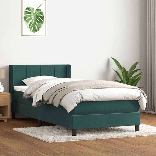 Box Spring postelja z vzmetnico Temno zelena 90x210 cm Velvet, (21792153) Cene