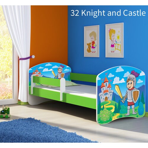  Dječji krevet ACMA s motivom, bočna zelena 140x70 cm 32 Knight Cene