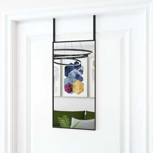  Ogledalo za vrata crno 30 x 60 cm od stakla i aluminija Cijene