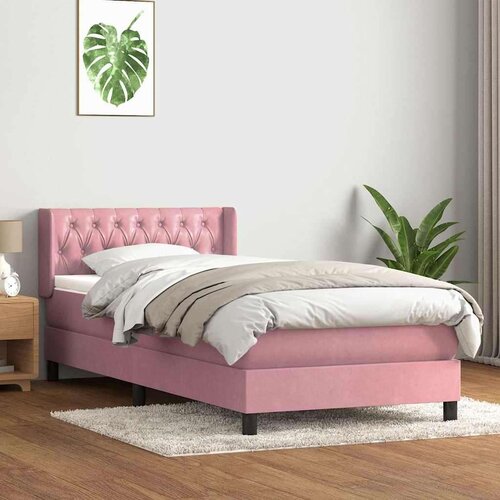 Box Spring krevet s madracem ružičasti 100x220 cm baršun Cijene