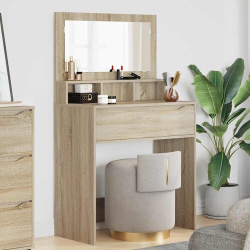 vidaXL Toaletne mize za spalnice Sonoma hrast 80 x 39,6 x 135 cm Cene