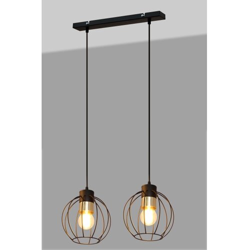  visilica na lanku STARLIGHT 2xE27/15W/230V crna/zlatna Slike