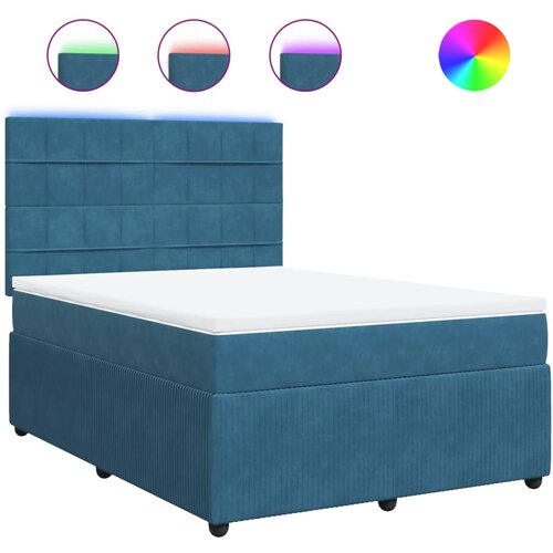 VidaXL Krevet s oprugama i madracem plavi 140x190 cm bar&amp;scaron;unasti Slike