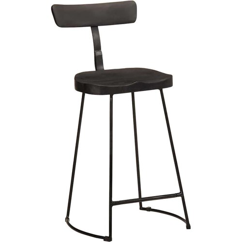 VidaXL barski stolci 2 kom crni 49x43x88 cm masivnog drva manga Slike