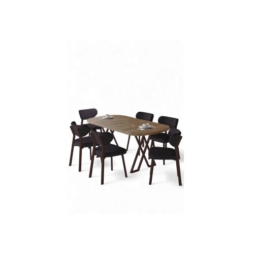 Hanah home Set trpezarijskog stola i stolica (7 delova) Axton Atlantic Pine Anthracite Cene