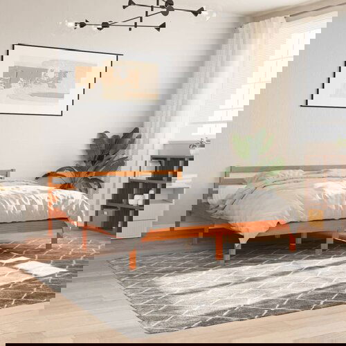 Furnova Posteljni okvir brez vzmetnice vo&amp;scaron;čeno rjav 160x200 cm borovina, (21937794) Slike
