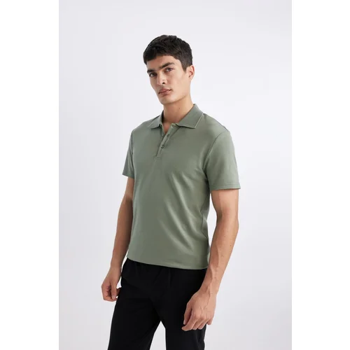 Defacto Slim Fit Polo Neck Basic Short Sleeve Cotton T-Shirt