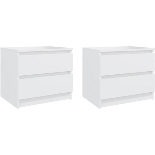 VidaXL Nočna omarica 2 kosa bela 50x39x43,5 cm iverna plo&amp;scaron;ča Slike