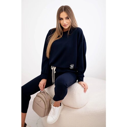 Kesi Włoski Buttery fabric set sweatshirt + pants navy Cijene