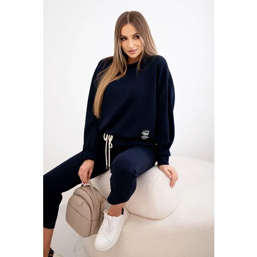 Kesi Włoski Buttery fabric set sweatshirt + pants navy