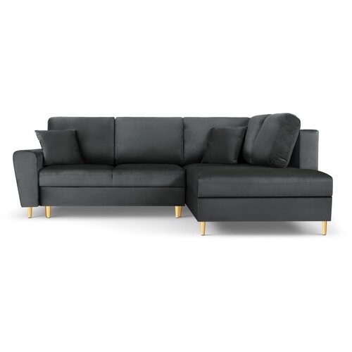 Cosmopolitan Design Tamno siva baršunasti sklopiva/s prostorom za odlaganje kutna garnitura (s desnim kutom/u obliku slova L) Kyoto – Cijene