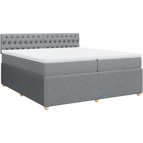 Maison Chic Box spring postelja - Vzmetna postelja z vzmetnico svetlo siva 200x200 cm blago SL5252, (21905784) Cene