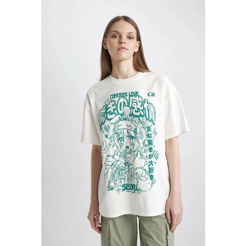 Defacto Oversize Fit Printed Short Sleeve T-Shirt Cene