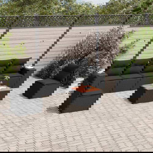vidaXL 7-dijelni set vrtnih sofa od poliratana s jastucima crni Cijene