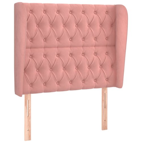 Maison Chic posteljno vzglavje - vzglavna omarica - nočna omarica z u&amp;scaron;esi roza 103x23x118/128 cm žamet, (21710562) Slike