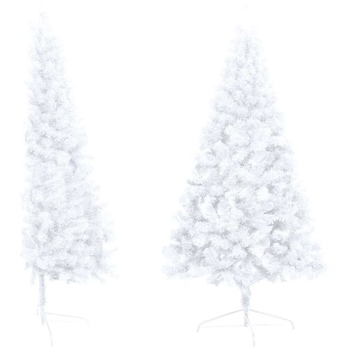  Umjetna osvijetljena polovica božićnog drvca bijela 240 cm Slike