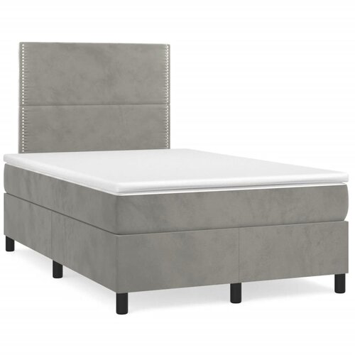 Maison Chic Box spring postelja - Vzmetna postelja z vzmetnico svetlo siva 120x200 cm žamet SL21404, (21892805) Cene