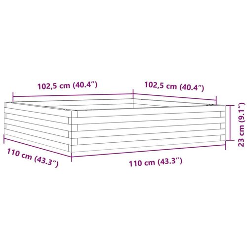  Vrtna sadilica bijela 110x110x23 cm od masivne borovine Slike