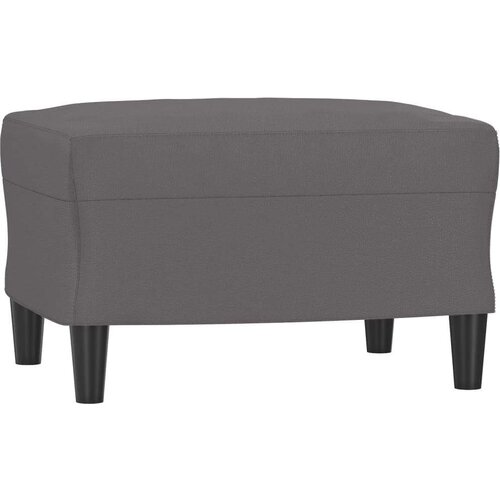  Fotelja s tabureom siva 60 cm od umjetne kože Slike