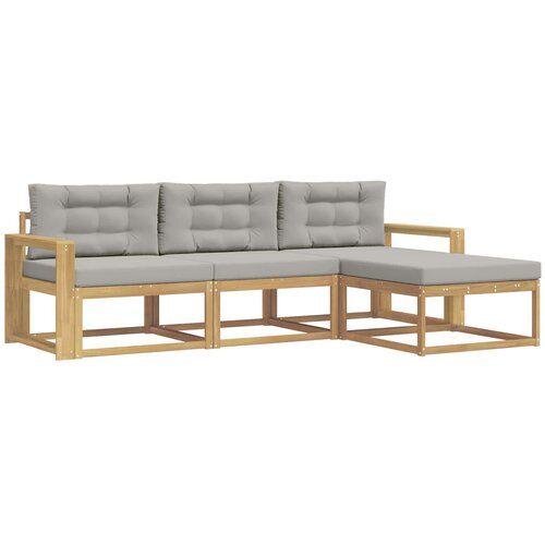 vidaXL Zunanja garnitura za sedenje 4 pcs Bela in svetlo siva, (5000279595) Cene