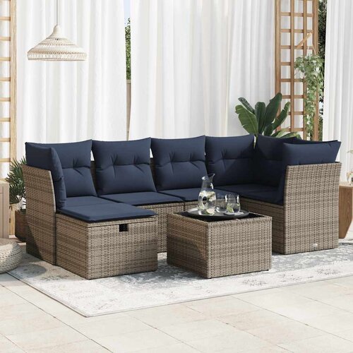 vidaXL 7-dijelni set vrtnih sofa sivi od poliratana Cijene