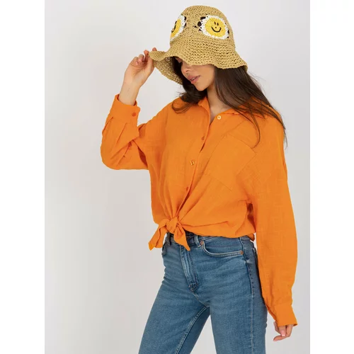 Fashion Hunters Orange cotton oversize shirt by Etta OCH BELLA