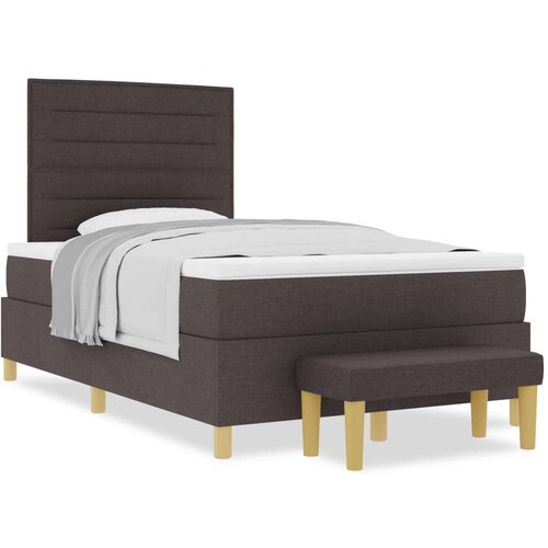  Okvir kreveta s madracem Set od 2 Tamnosmeđi Tkanina 120 x 200 cm Slike