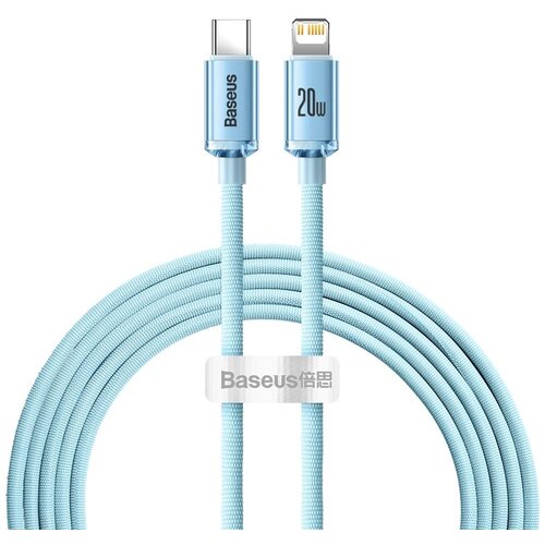 Baseus usb kabal crystal shine usb-c na lightning 2m 20W svetlo plavi Slike