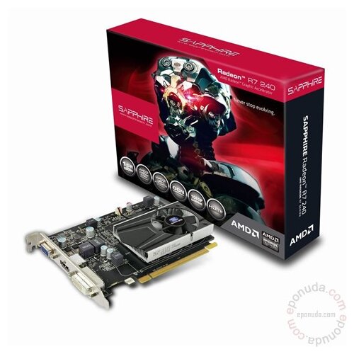 Sapphire AMD Radeon R7 240 1GB DDR5, DVI/HDMI/VGA/128bit 11216-01-10G grafička kartica Slike