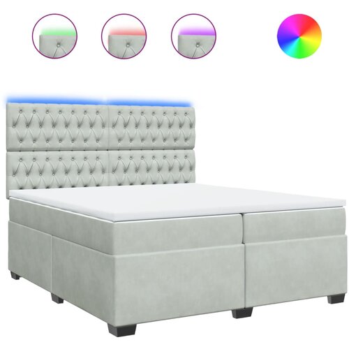 Maison Chic Box spring postelja - Vzmetna postelja z vzmetnico svetlo siva 200x200 cm žamet SL4658, (21903375) Cene
