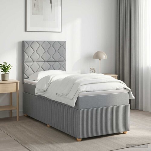  Boxspring krevet s madracem Svjetlosiva 100 x 200 cm Tkanina Cijene