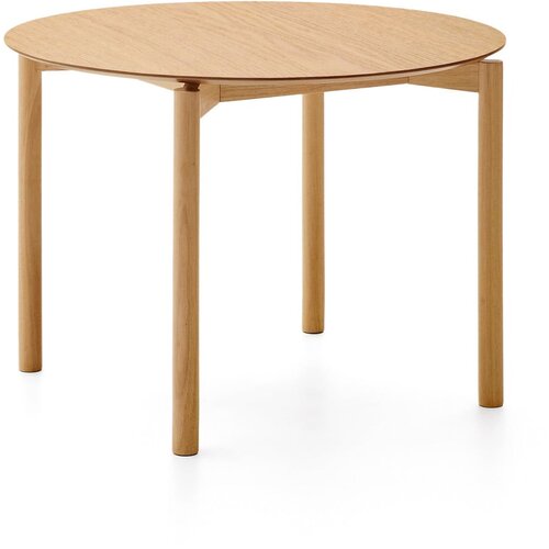 Kave Home Okrogla jedilna miza v jesenovem dekorju ø 110 cm Indara – Cene