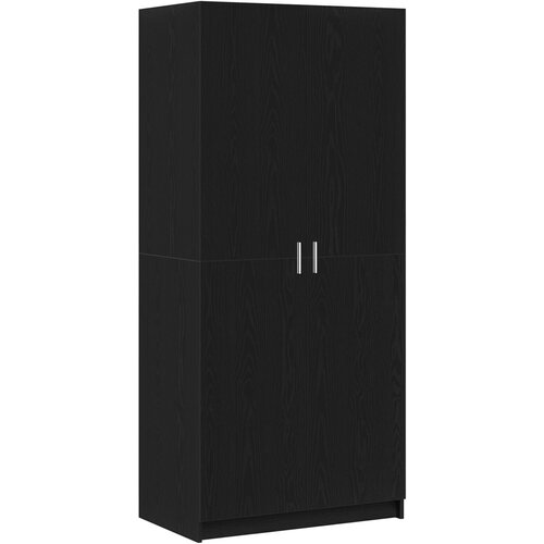 VidaXL Garderoba Črna Hrast 80x51x180 cm Inženirski les Slike
