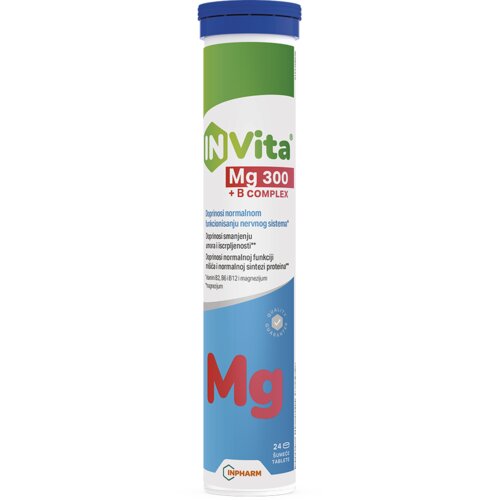 Inpharm InVita Mg 300+B complex magnezijum i kompleks B vitamina, 24 &amp;scaron;umeće tablete Slike