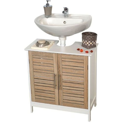 Tendance Kupaonski ormarić s 2 vrata i policom Stockhlom 60x30x70cm mdf, bambus-bijela Cijene