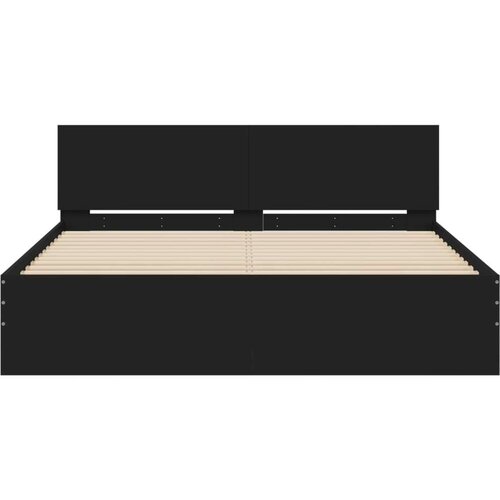 VidaXL Okvir za krevet s uzglavljem crni 150x200 cm Slike