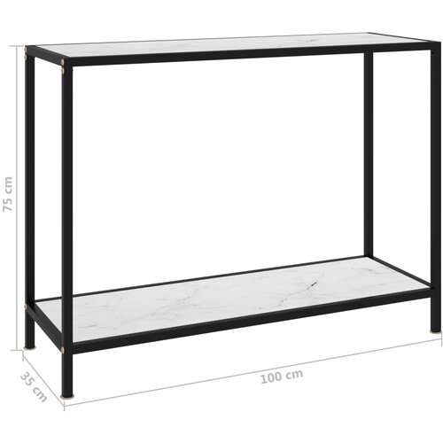  Konzolni stol bijeli 100 x 35 x 75 cm od kaljenog stakla Slike