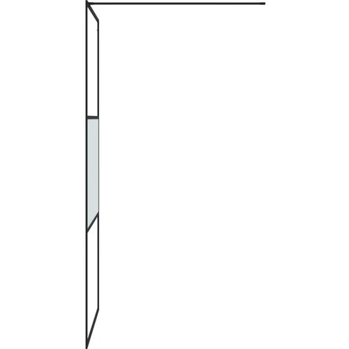 VidaXL Pregrada za tu&amp;scaron; crna 90 x 195 cm s napola mutnim staklom ESG Slike