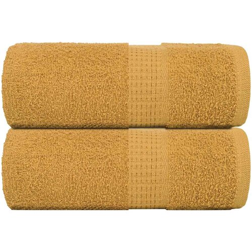 VidaXL Ručnici za goste FROGN 2 kom. zlatne boje 30x50 cm 360 g/m&amp;sup2; - Zlatno 30 x 50 cm 2 Slike